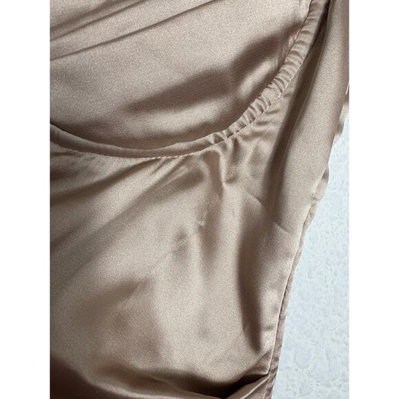 Babyboo Zola Champagne Maxi Dress Size XS Satin Corset Lace Up Gown Wedding - Picture 8 of 15